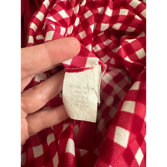 Vintage 60s 70s Red Check Skater Accordion Pleated Dagger Collar Mod Red Dress - Picture 9 of 15